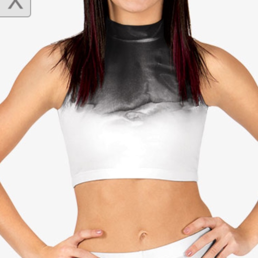 Watercolour Adult Painted Mock Neck Crop Top